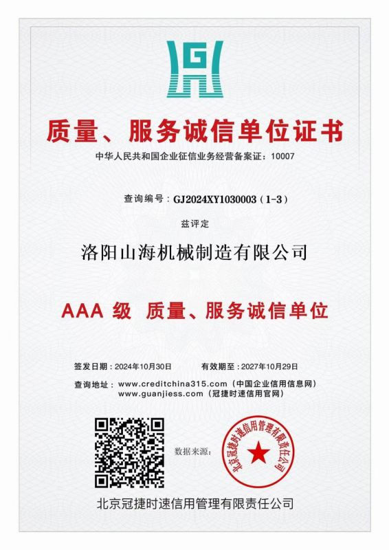 質(zhì)量、服務(wù)誠(chéng)信單位證書